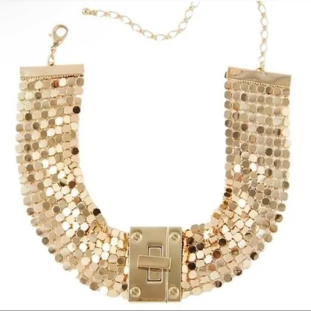 Free People NWT mesh gold tone necklace - Picture 2 of 2